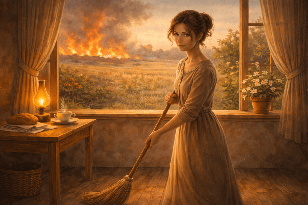 Притча за Жената, горящото поле и&nbsp;къщата