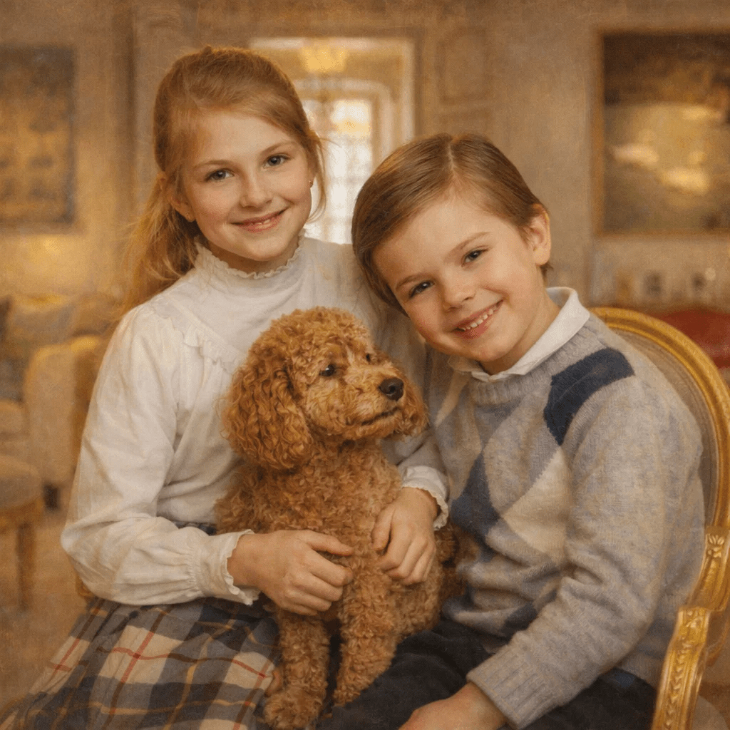 Шведското кралско семейство с кучето Rio