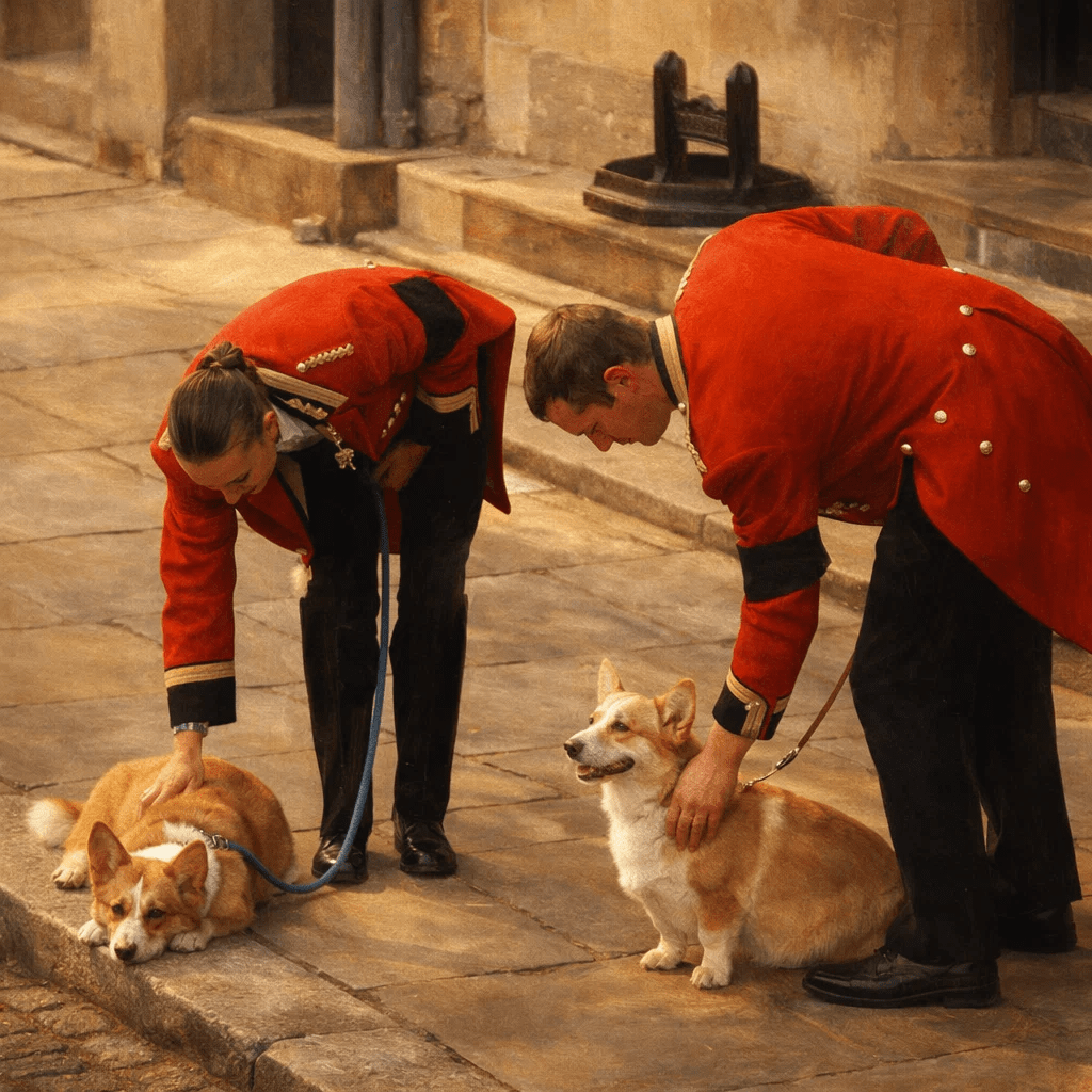 Кралица Елизабет II с коргита